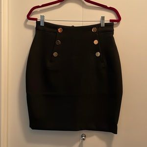 Pencil skirt with gold button detailing